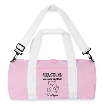 Départ collègue travail nouvel emploi bonne chance - Sac de sport recyclé - rose/blanc - Devant