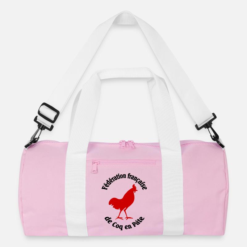 Französische Föderation von Hahnen in Paste - Recycelte Duffel Bag - Rosa/Weiß