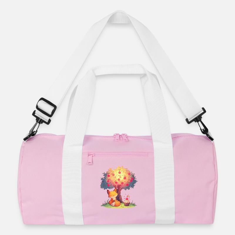 Fuchs am Apfelbaum mit Cupcake Recycelte Duffel Bag