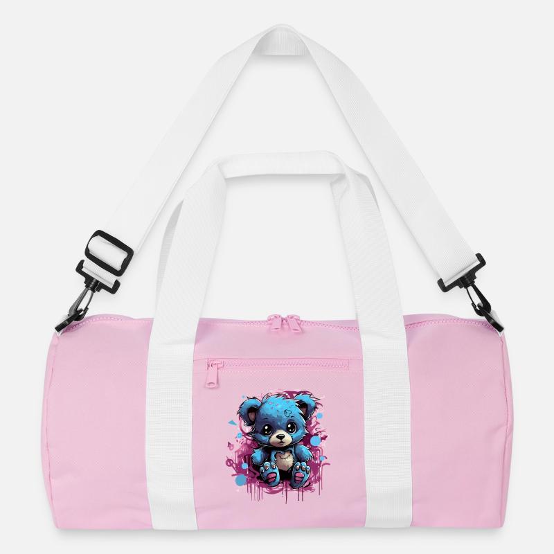 Blauer Kuschelbär Graffiti Pop Recycelte Duffel Bag