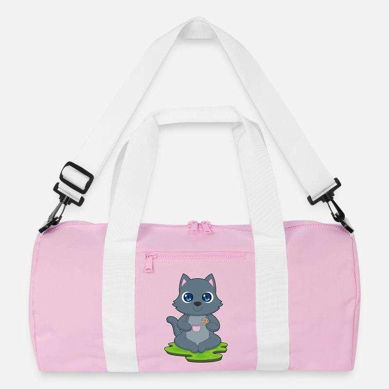 Katze Kaffee Cookie Recycelte Duffel Bag