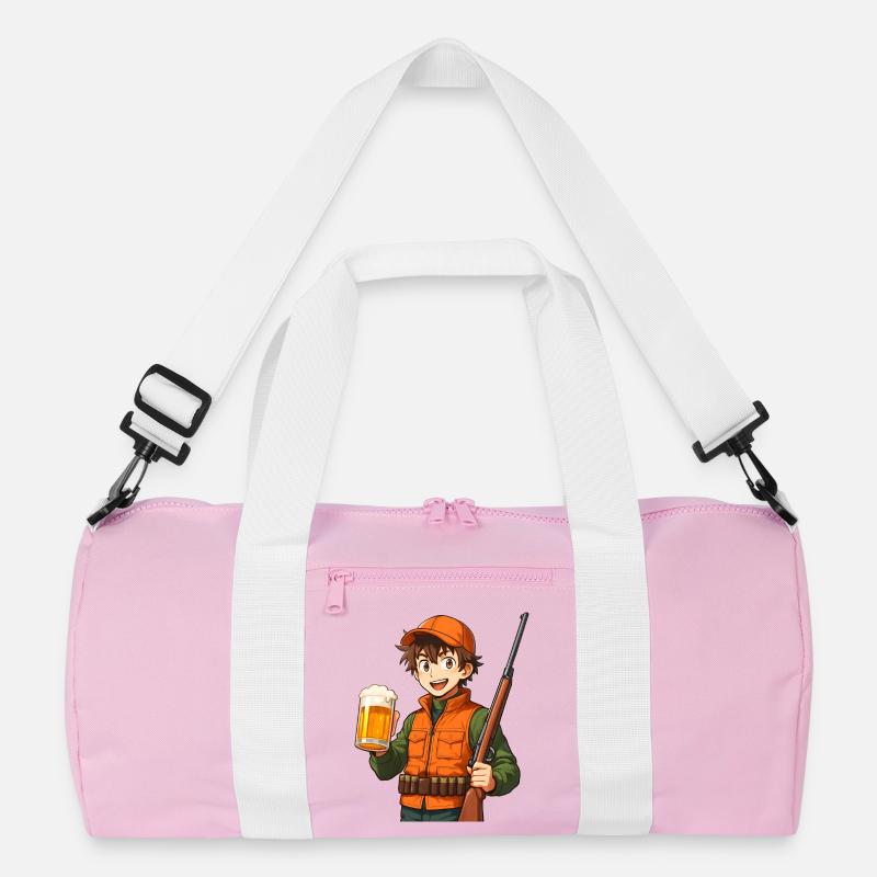 Jägerheld mit Bier und Flinte Recycelte Duffel Bag