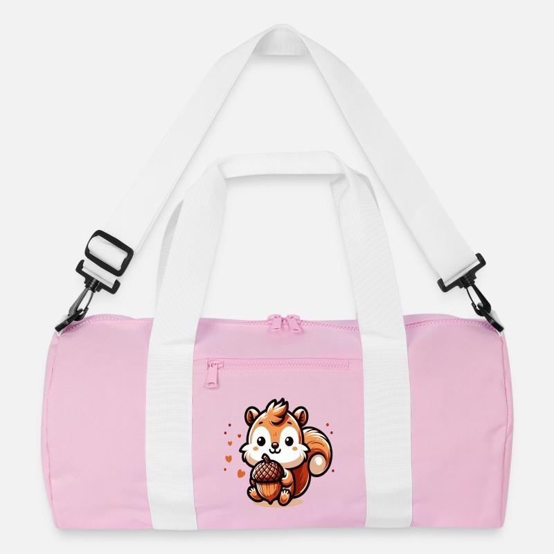 Süßes Eichhörnchen mit Herz-Eichel Recycelte Duffel Bag