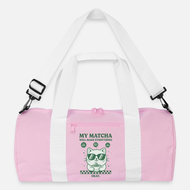 My Matcha Will Make Everything Okay Funny Matcha Recycled Duffel Bag