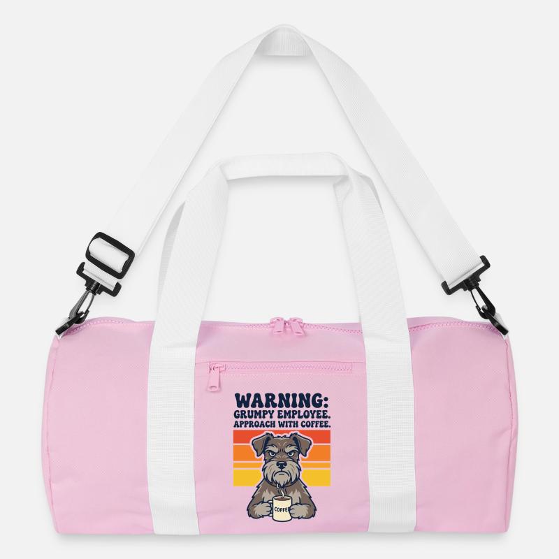 Warning Grumpy Employee Approach With Coffee Recycled Duffel Bag