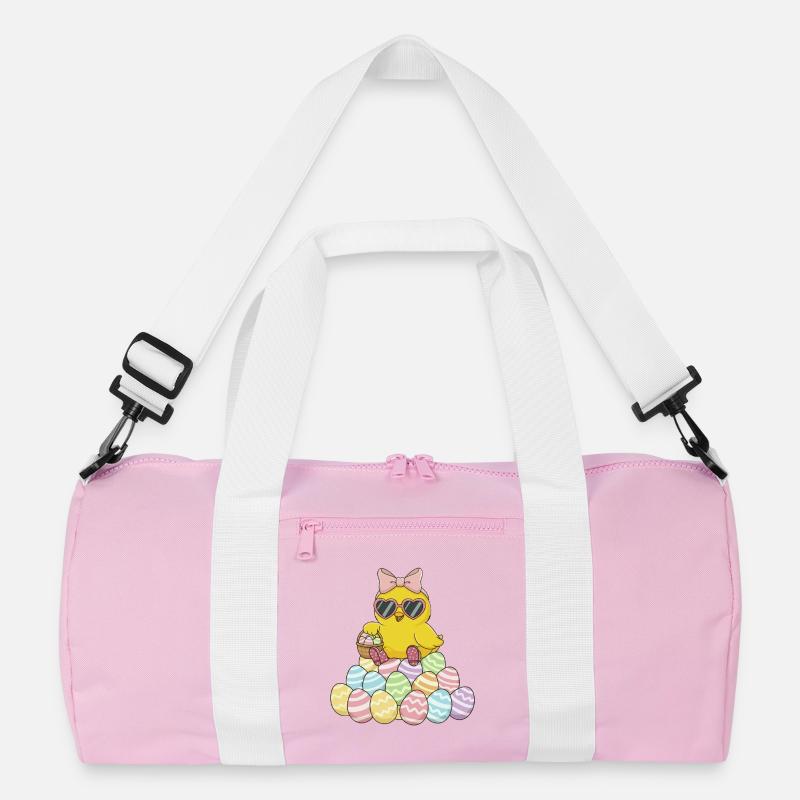 Pastel Chick Easter Egg Parade Recycled Duffel Bag