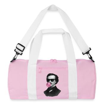 Edgar Allan Poe with chewing gum and sunglasses - Recycled Duffel Bag - pink/white - Front