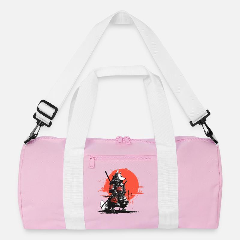 Fuchs-Samurai in Roter Sonnen-Rüstung Recycelte Duffel Bag