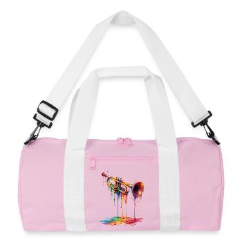 Trumpet with dripping paint - Recycled Duffel Bag - pink/white - Front