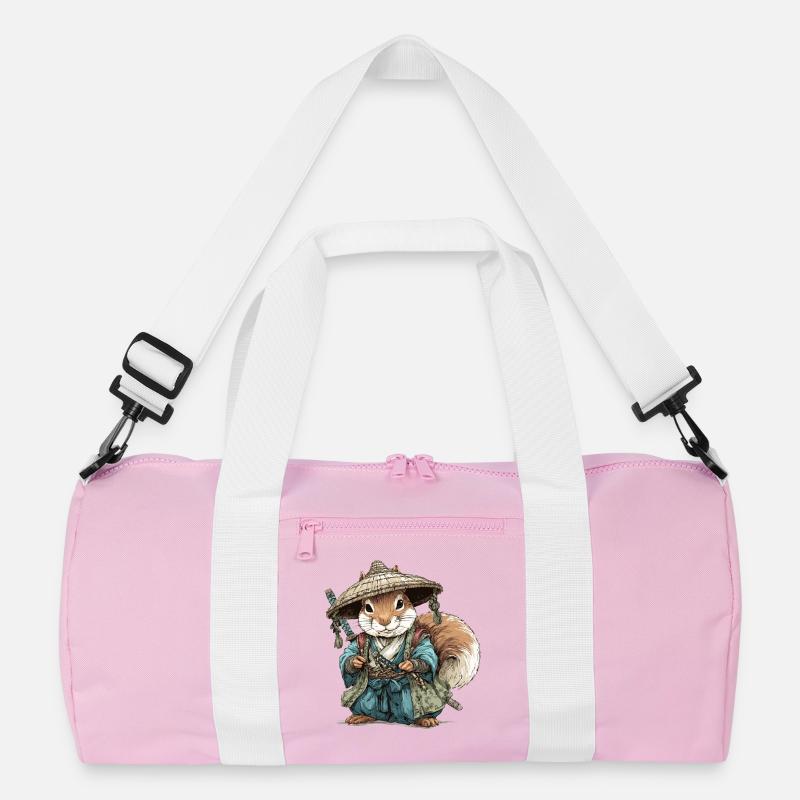 Eichhörnchen-Samurai im blauen Kimono Recycelte Duffel Bag