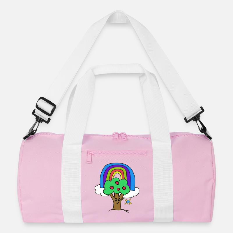 Baum Regenbogen Kind Vogel Märchen Recycelte Duffel Bag