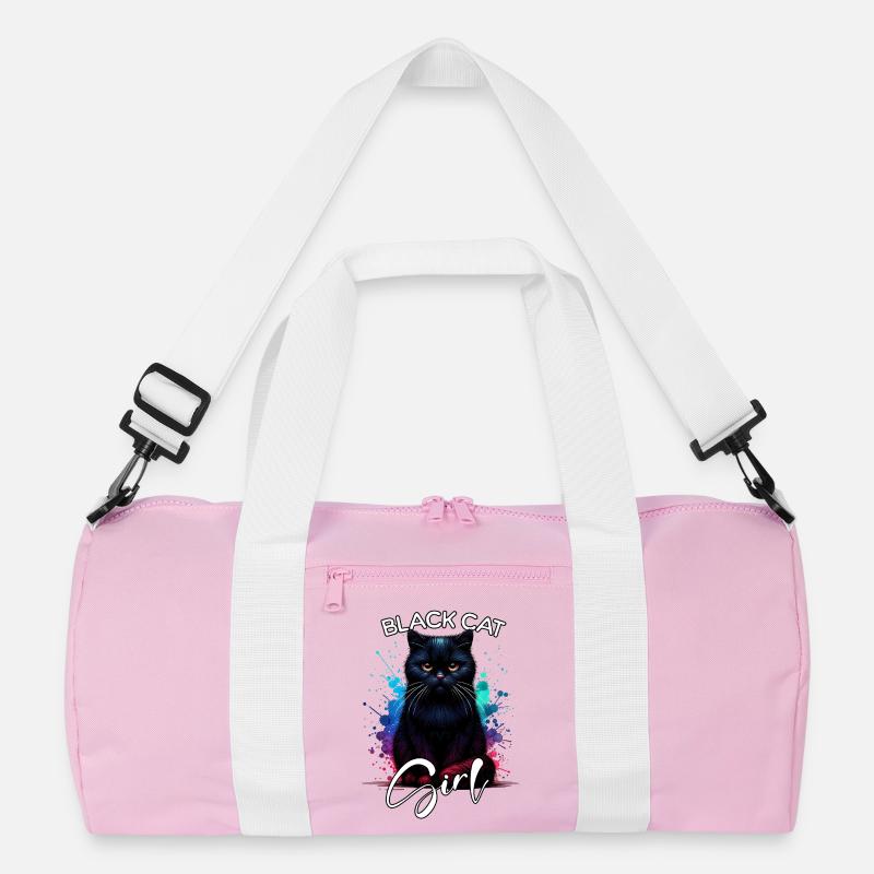 Grumpy Black Cat Mädchen Schwarze Katze Recycelte Duffel Bag