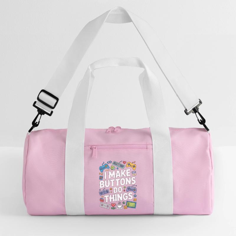 Game Developer I Make Buttons Software Developer Recycelte Duffel Bag