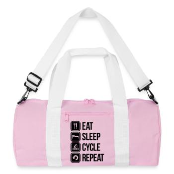 eat sleep cycle repeat - Sac de sport recyclé - rose/blanc - Devant