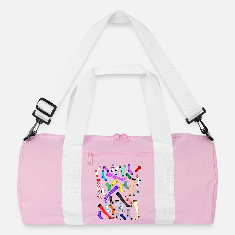 Socken - Recycelte Duffel Bag - Rosa/Weiß
