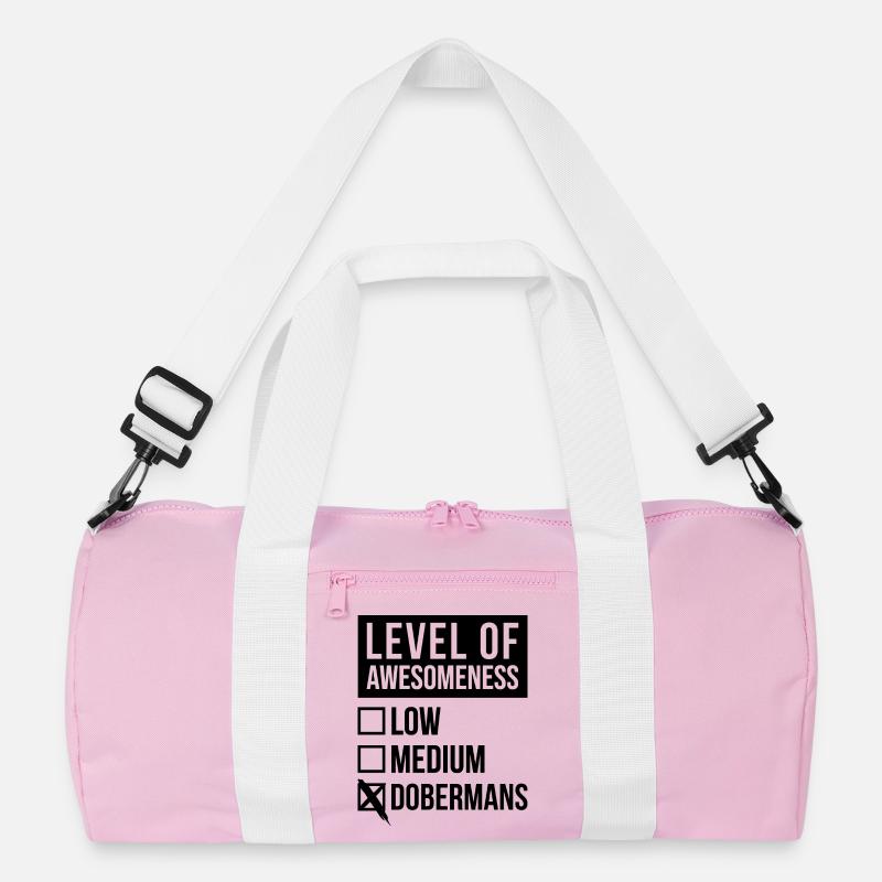 Dobermann Dobermann Dobermann - Recycelte Duffel Bag - Rosa/Weiß
