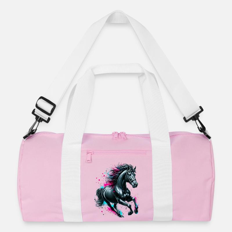 Pferd - Recycelte Duffel Bag - Rosa/Weiß