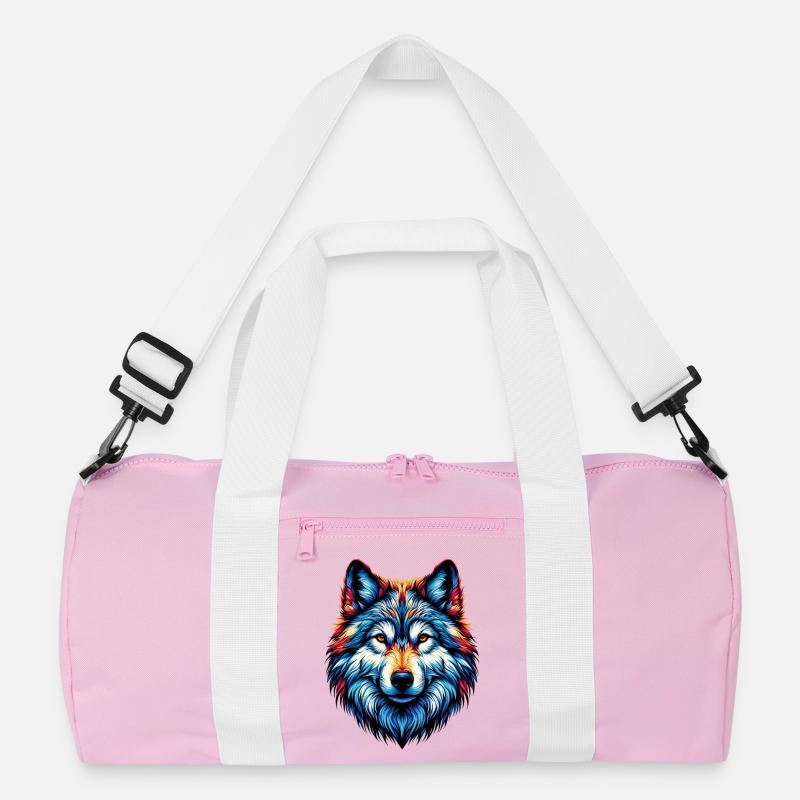 Wolf - Recycelte Duffel Bag - Rosa/Weiß