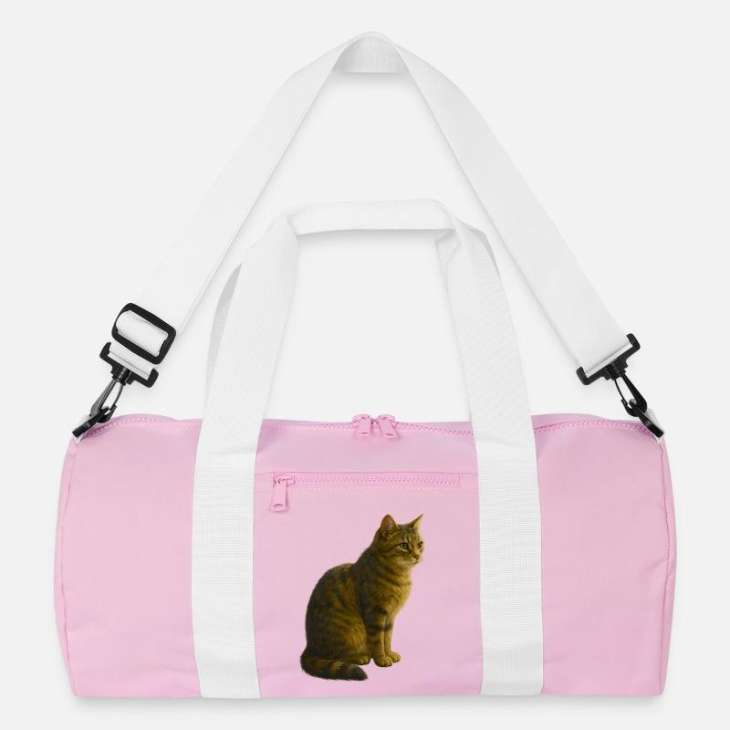 Sitzende, getigerte Katze Recycelte Duffel Bag