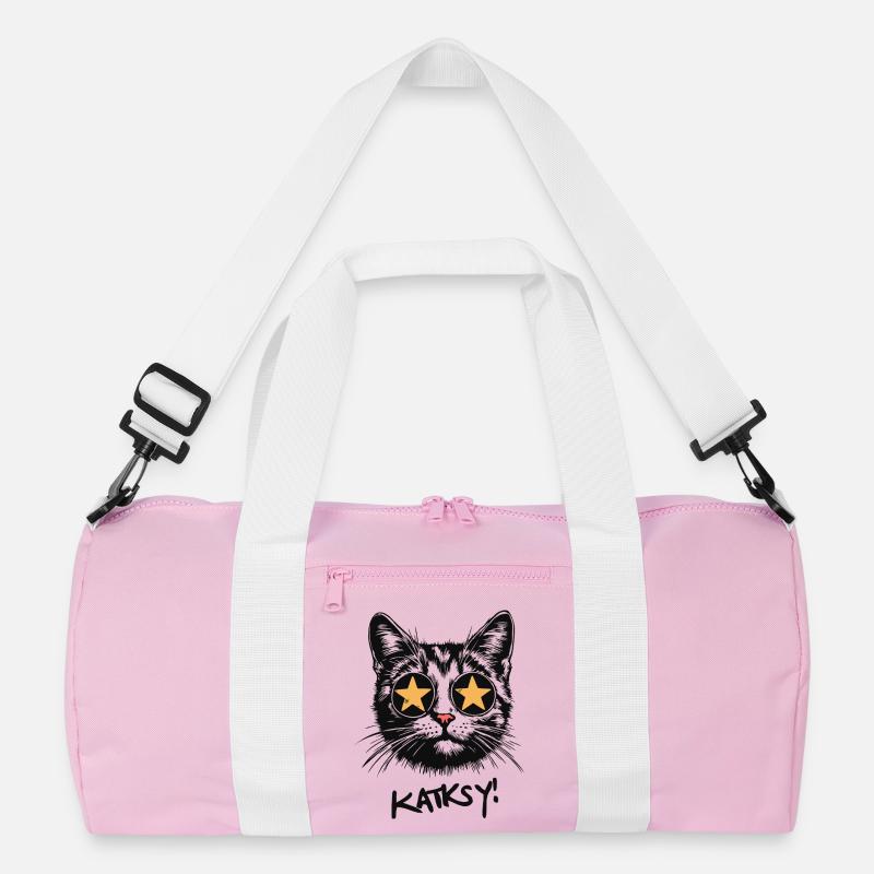 Katksy - Recycelte Duffel Bag - Rosa/Weiß