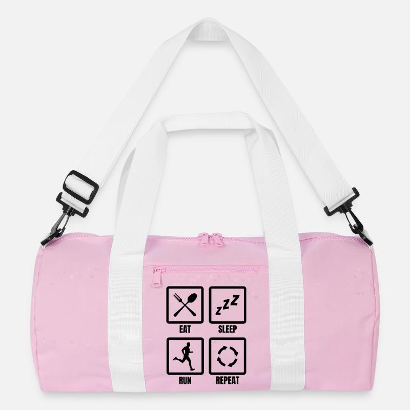 Zeitplan für Läufer - Recycelte Duffel Bag - Rosa/Weiß