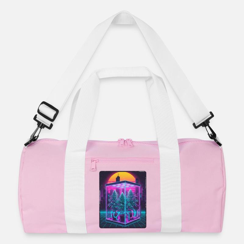 Retro Grower - Recycelte Duffel Bag - Rosa/Weiß