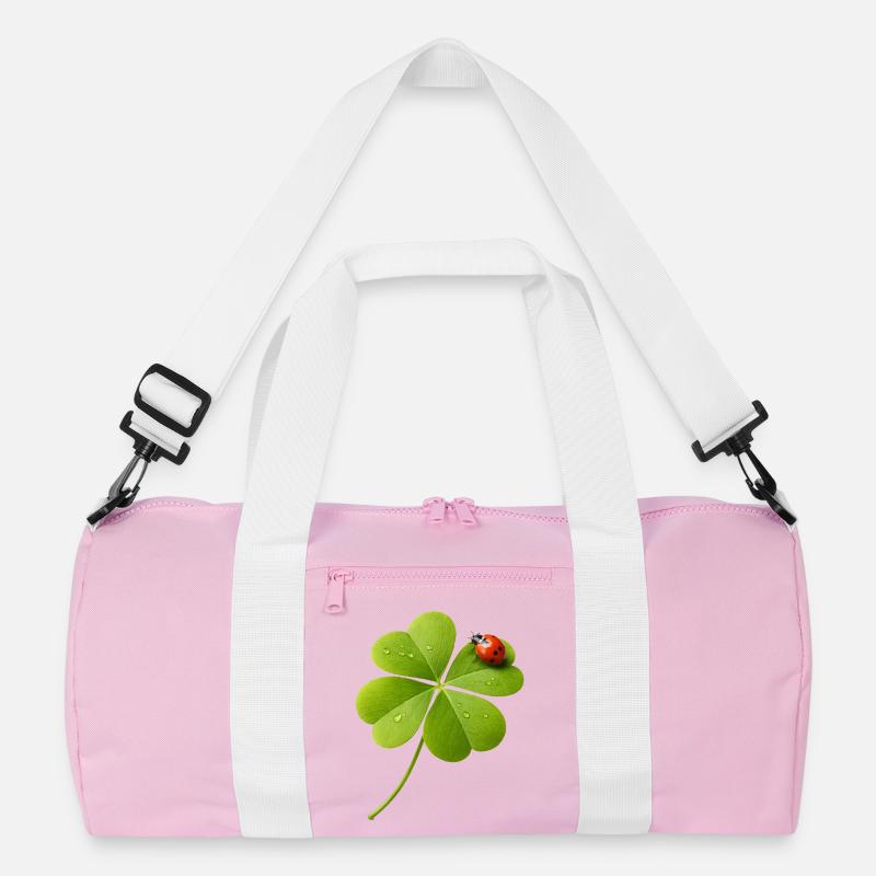Vierblättriger Klee mit Marienkäfer  Recycelte Duffel Bag