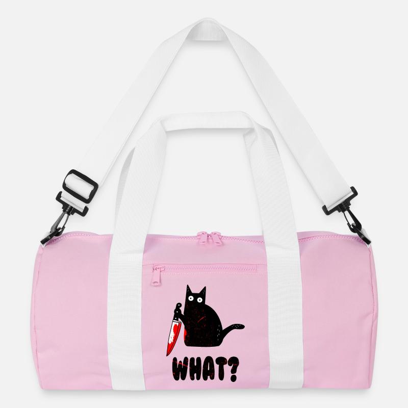 Chat quoi? Chemise drôle de chat noir, chat de chat de meurtre Sac de sport recyclé