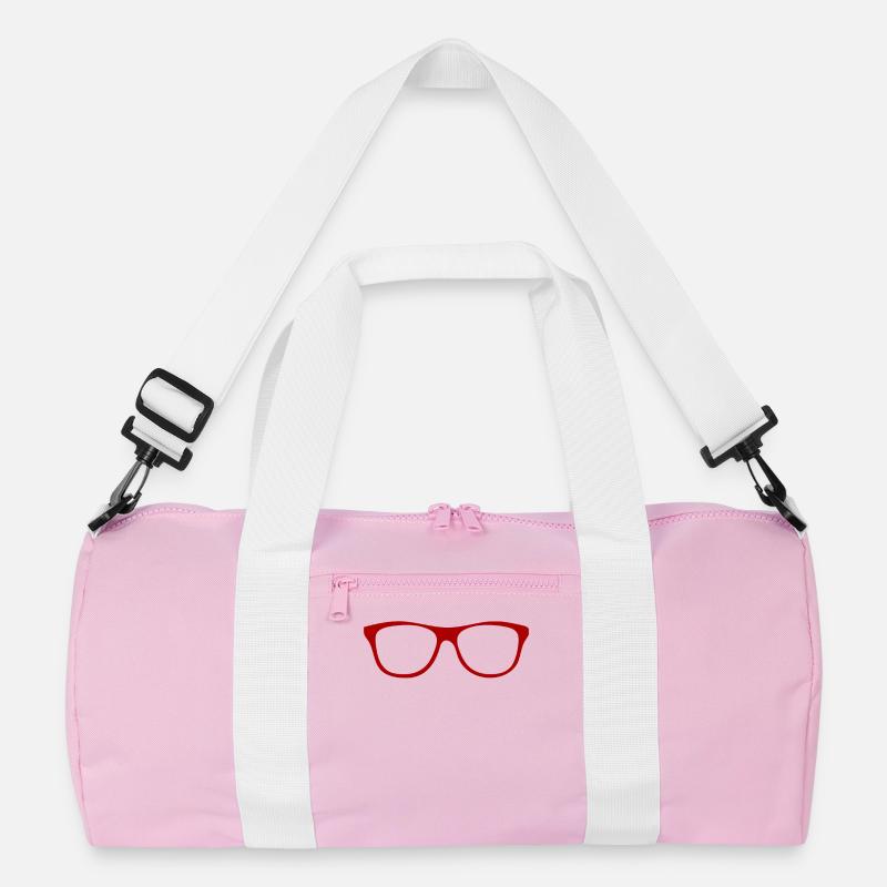Abstract glasses / line / pattern / trend / red Recycled Duffel Bag