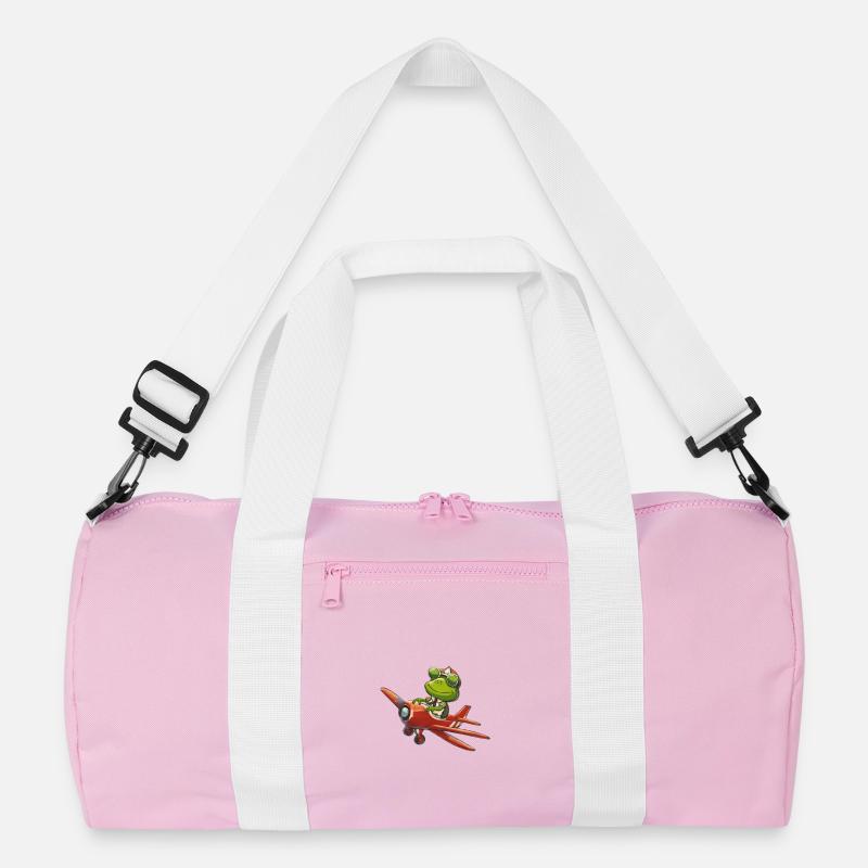 Pilot frog in a red plane Recycled Duffel Bag