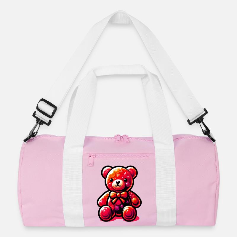 Bär - Recycelte Duffel Bag - Rosa/Weiß