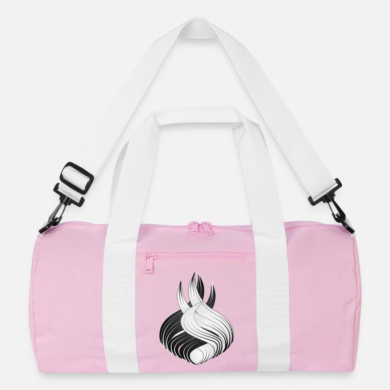 Abstrakte Formen – Dynamisches Schwarz-Weiß Design Recycelte Duffel Bag