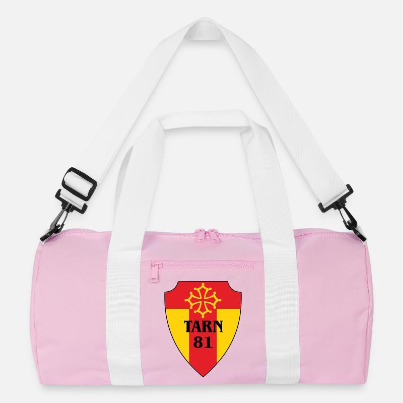 Tarn-Wappen 81 - Recycelte Duffel Bag - Rosa/Weiß
