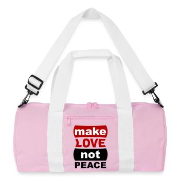 Make Love Not Peace - Recycelte Duffel Bag - Rosa/Weiß - Vorne