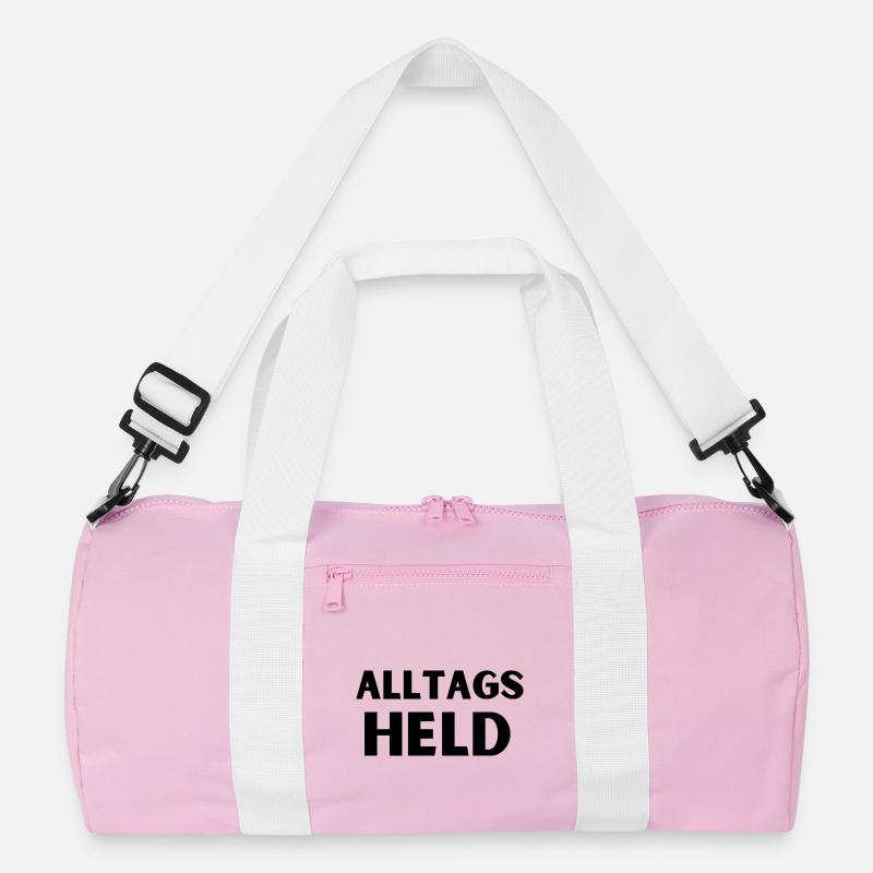 Alltags Held - Recycelte Duffel Bag - Rosa/Weiß