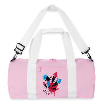 Ein Feuerwerk - Recycelte Duffel Bag - Rosa/Weiß - Vorne