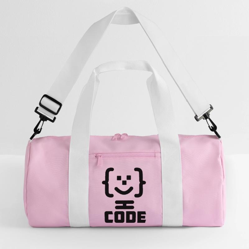 Main programmer code logo with text CODE Recycled Duffel Bag