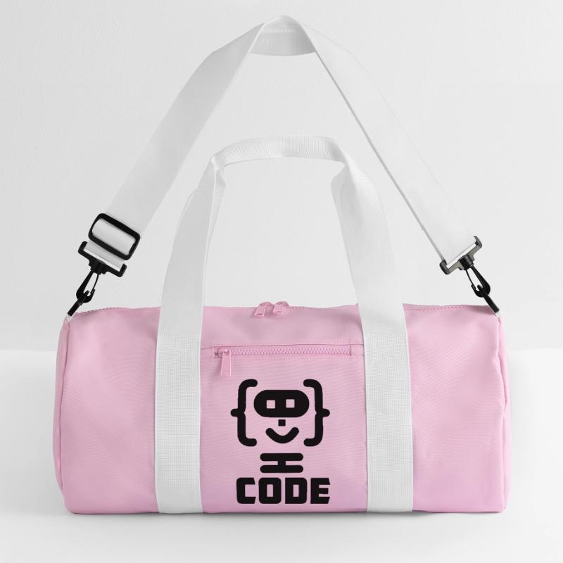 Hacker-Programmierer-Code-Logo mit Text CODE Recycelte Duffel Bag