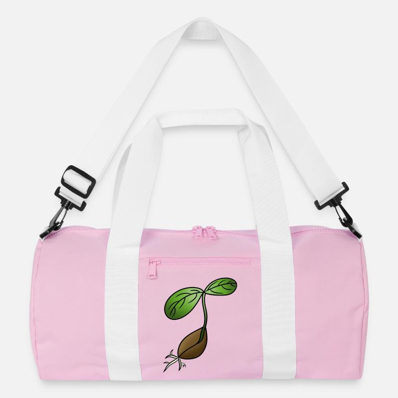 Keimung! Von Pousse2Bamboo ! - Recycelte Duffel Bag - Rosa/Weiß