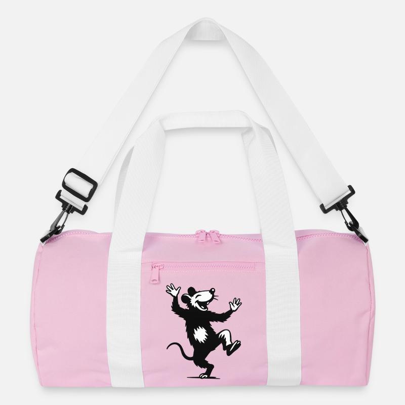 Cheerful dancing mouse Recycled Duffel Bag