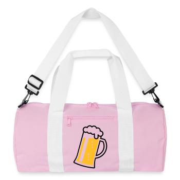 Maßkrug (Bier / Bierseidel / Bierglas / R /// 2C)  - Recycelte Duffel Bag - Rosa/Weiß - Vorne