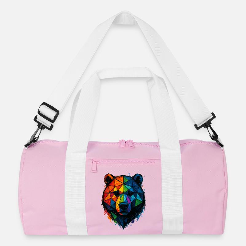 Bunte Pop-Art-Low-Poly-Bär Recycelte Duffel Bag