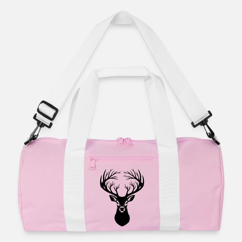 Hirschkopf Geweih Silhouette Recycelte Duffel Bag