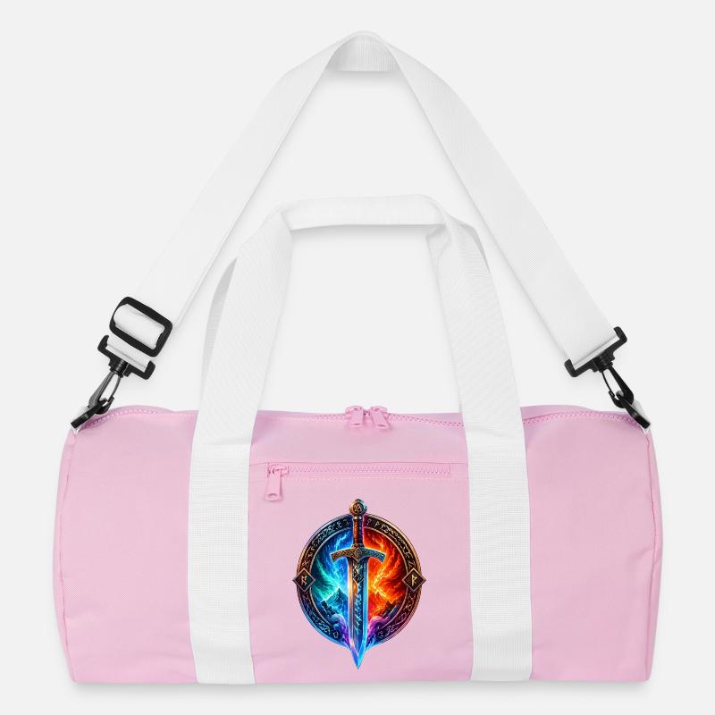 Feuer Eis Drachenschwert - Recycelte Duffel Bag - Rosa/Weiß