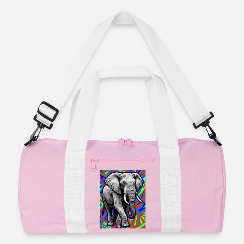 Elefant - Recycelte Duffel Bag - Rosa/Weiß