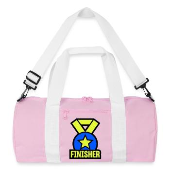 Stolzer Finisher Medaille Stern - Recycelte Duffel Bag - Rosa/Weiß - Vorne