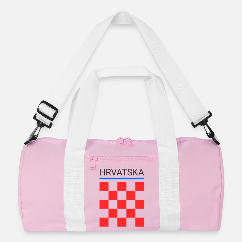 Hrvatska - Recycelte Duffel Bag - Rosa/Weiß
