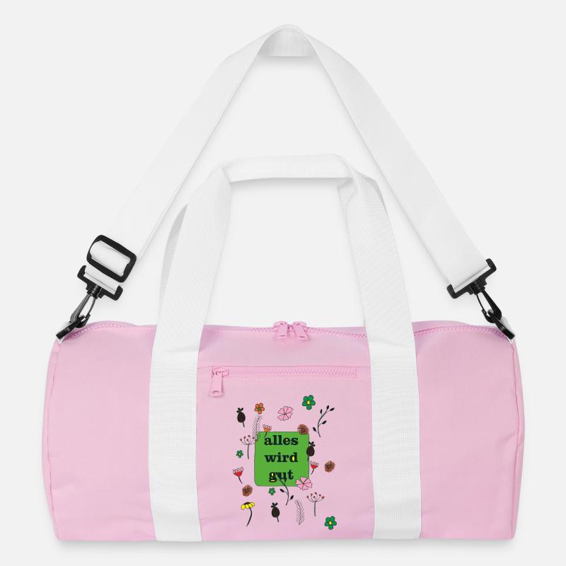 alles wird gut in grün - Recycelte Duffel Bag - Rosa/Weiß