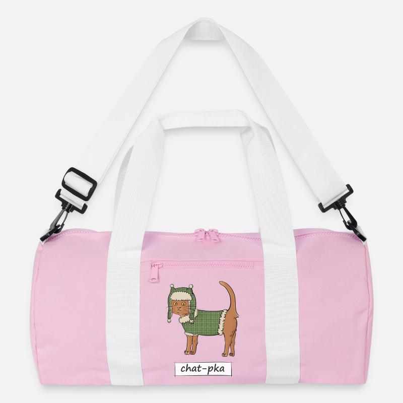 Chat-pka - Recycelte Duffel Bag - Rosa/Weiß