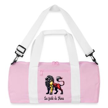 Mons lion flag design - Recycled Duffel Bag - pink/white - Front